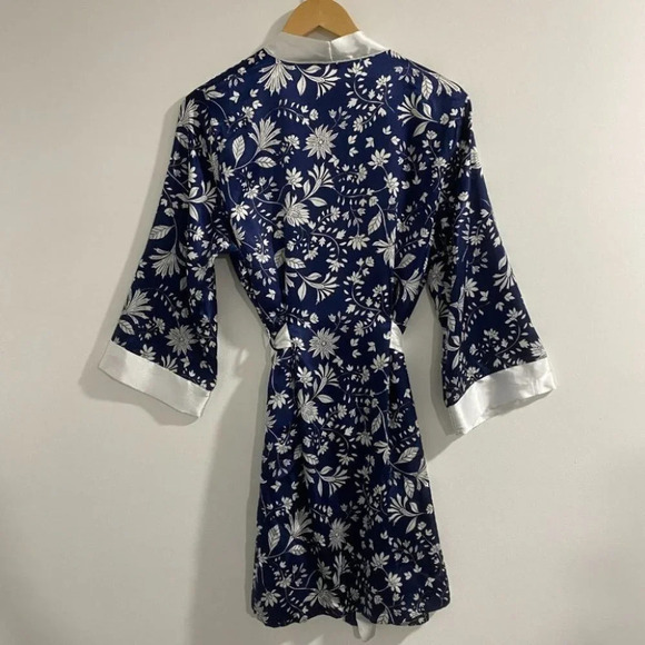 Linea Donatella Floral Wrap Robe Satin Polyester S - Picture 4 of 6